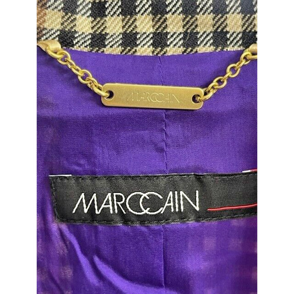 Marc Cain Womens N5 US SZ 12 Virgin Wool Plaid Blazer Jacket NWT! Retail $750 - Picture 3 of 11